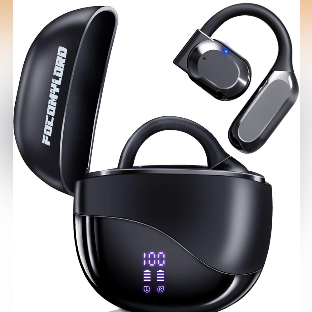 Black Wireless Earbuds with Charging Case